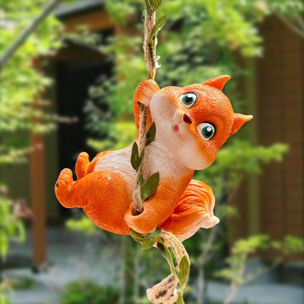 Garden Hanging Sculpture Squirrel Statue Craft Multifunction Decoration