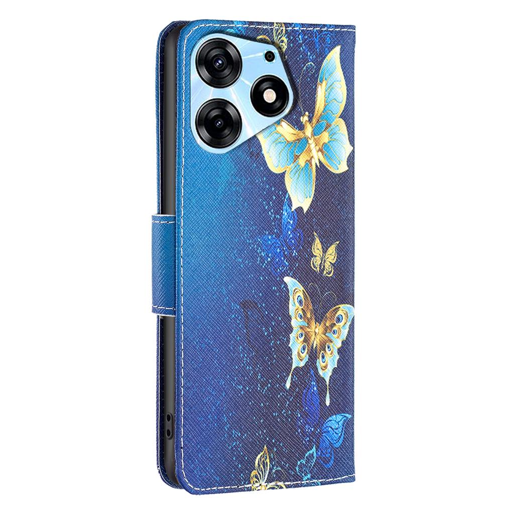 Für Infinix Hot 40/Hot 40 Pro Leder Handyhülle Schutzhülle mit Geldbörse Muster bedruckt