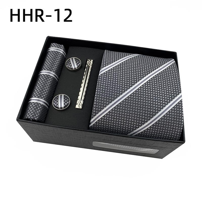 Paisley Men'S Tie Square Cuff Tie Clip Gift Box Set Business Casual Tie Black Gift Box