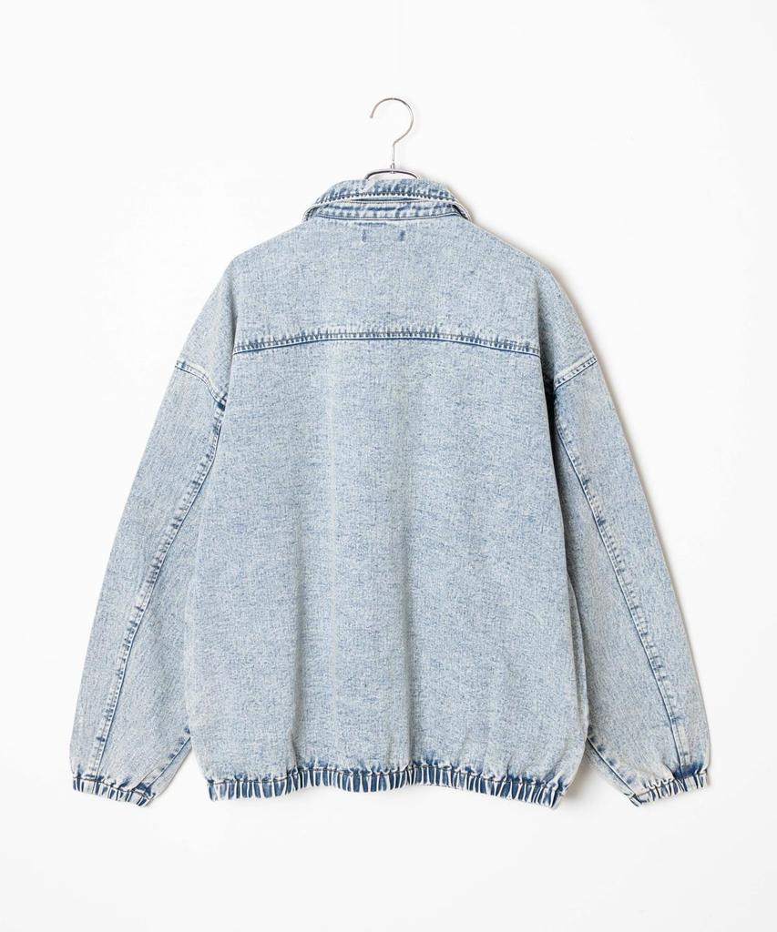 WEGO Unisex Denim Zip Korean Oversized Size Lightly Denim Finish Men's Jacket, Outerwear, Fall/Winter Outfit, Streetwear, Style, Silhouette,