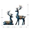 2x Deer Figurines Decors Reindeer Sculptures Souvenirs TV Stand Elk Statues