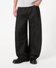 TRILLION [Non-Fade] Curved Raw Dart Denim Pants_Black