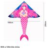 Kite Childrens Triangle Cartoon Mermaid Print Breeze Easy To Fly Toy Flying