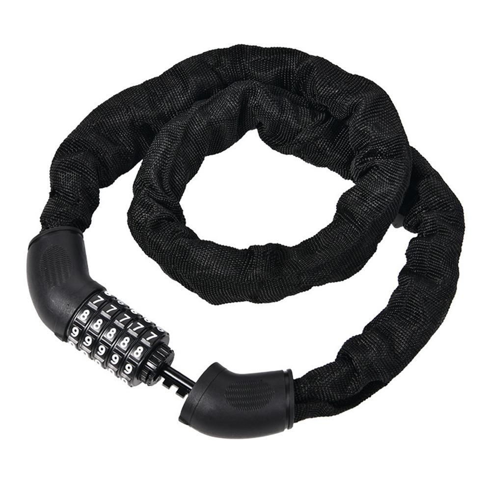 

ABS Anti-theft Lock 5-Digit Bicycle Locks Combination Chain Lock Mountain Bike Use чёрный