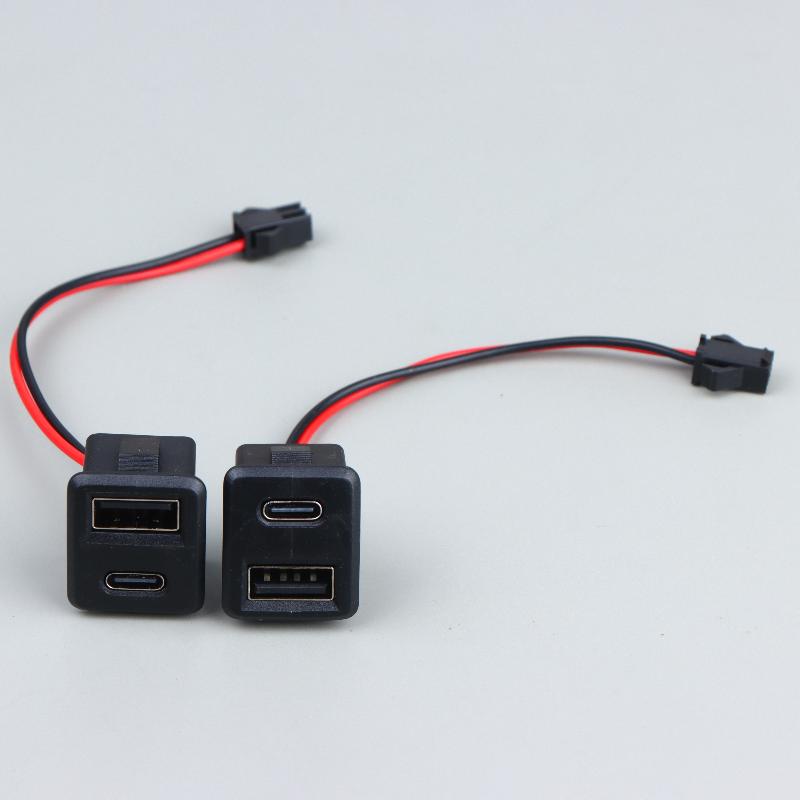Double Layer Type-C Socket USB Female Base with Cable Connector 1/2/5Pcs for Reliable Device Connection and Charging