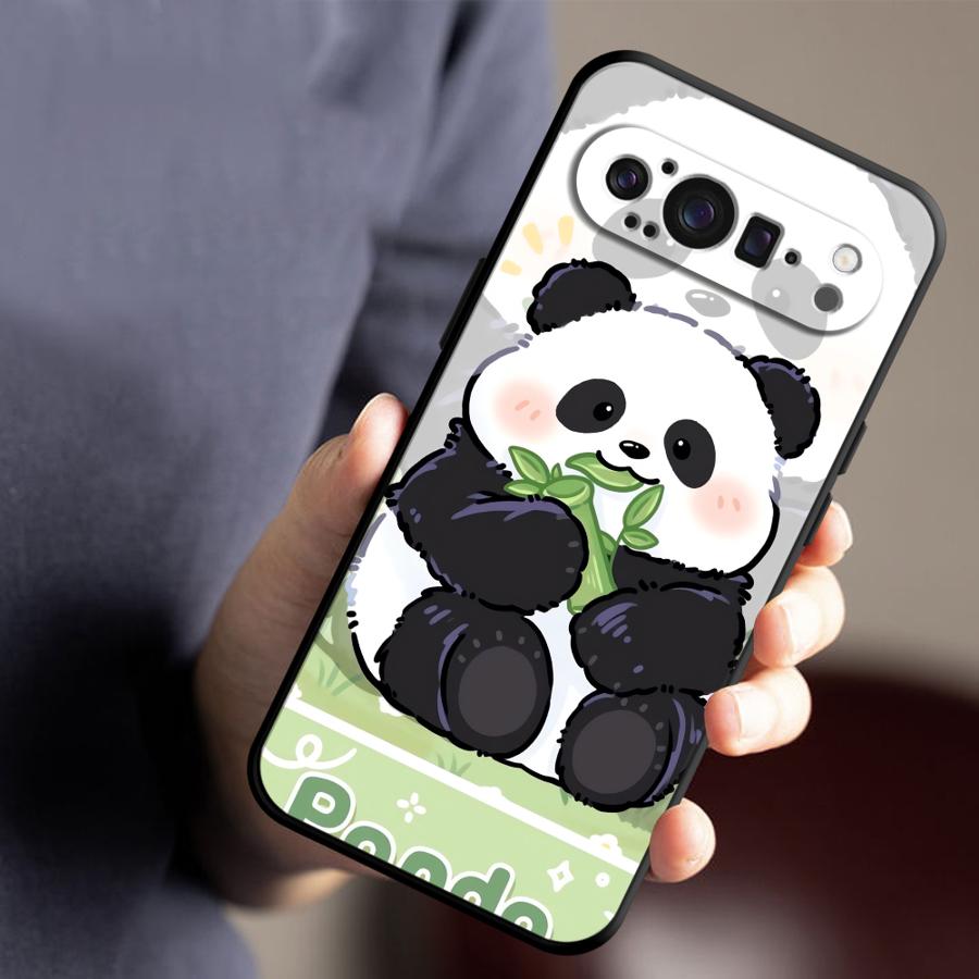 Funda Phone Cover Case for Google Pixel 10A 10 9 Pro XL 7a 6 7 8 Pro 9a 6a 8a Cartoon Cute Panda