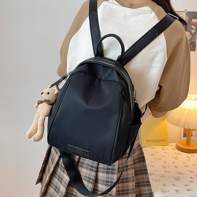 School bag female student Japanese simple ins style niche solid color backpack women's light casual backpack new