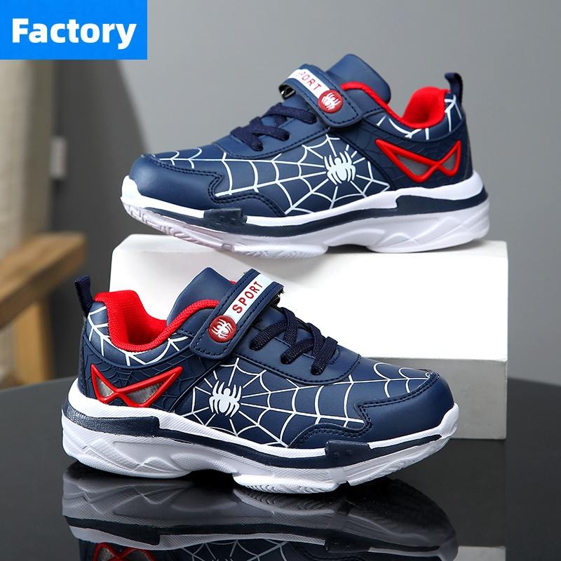 Kids Cartoon Spider Sneakers Boys Comfortable Sports Shoes Outdoor Non-slip Tennis Shoes Lightweight Casual Running Shoes