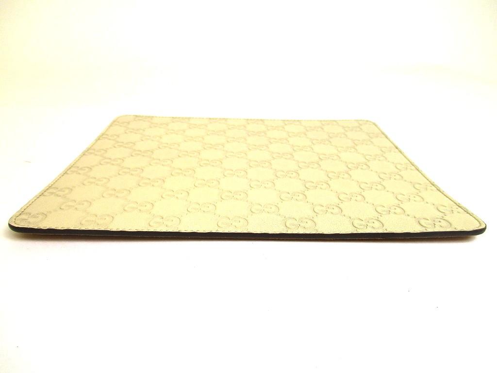 Authentisches GUCCI Guccissima Beige Leder Mauspad #a844 Aufgearbeitet