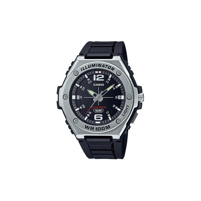 

Casio YOUTH series-disk three-hand quartz movement resin strap Japanese and Korean watch men s watch black dial MWA-100H-1A чёрный