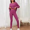 2-delat set Dam Höst Ny Mode Casual Elegant Lös Rundhalsad Ribbstickad Outfit