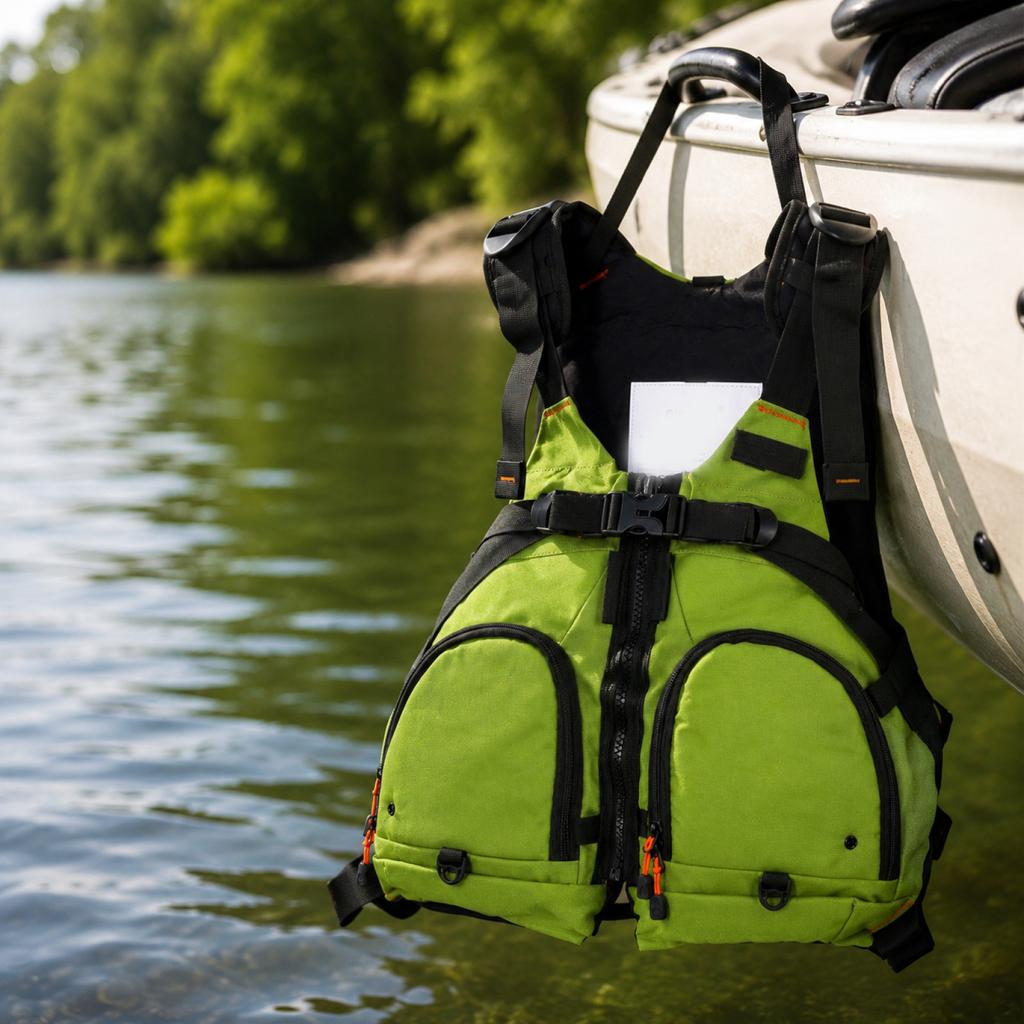 Adjustable Adult Life Jacket Vest for Kayaking Paddleboarding Water Sports Floatation Aid Vest with Multiple Pockets and Secure Buckle Straps