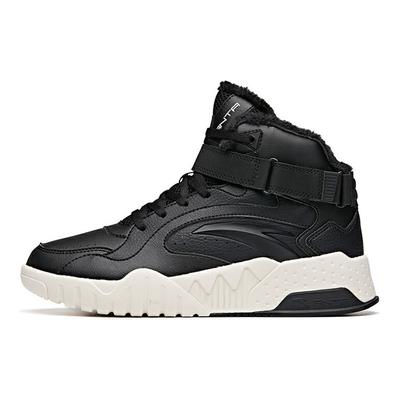 Comfortable Fleece High-Top Sneakers Women Sneakers Black White 922048901-2