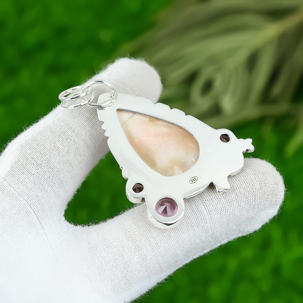 Frauentagsangebot Scolecit Edelstein Kunzit Sterlingsilber Ehefrau Anhänger Schmuck