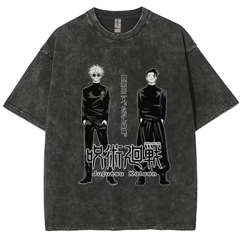 Gojo Satoru Mens Anime Jujutsu Kaisen Summer Harajuku TShirt  Cotton Fitness Vintage Street Women Casual Short Sleeve