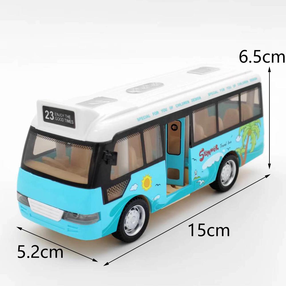 School Bus Toys Cars Die Cast Little Cars City Bus with Sound and Light Up Friction Powered Cars Play Toys Gift for Kids