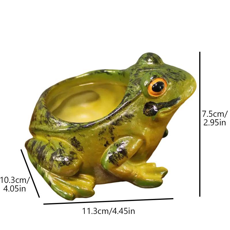 Ghiveci Broască, Mini Ghiveci Drăguț cu Broască Simulată, Ghiveci din Rășină cu Broască, Ușor de Curățat, Ghivece pentru Plante, Ghivece pentru Flori, Ghivece pentru Plante