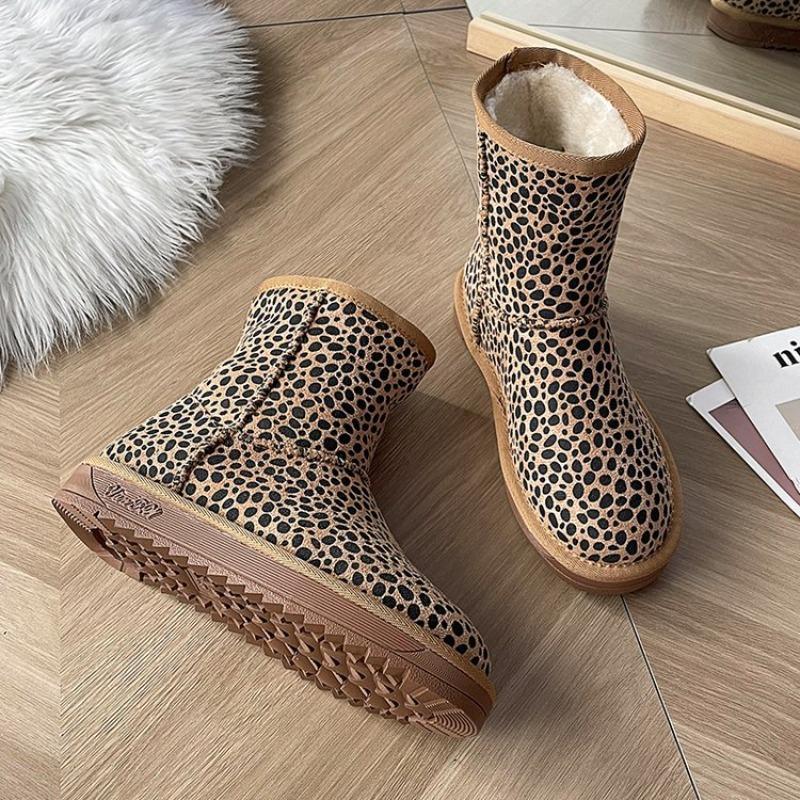 Large size snow boots for women's autumn and winter new wind velvet thickened thermal cotton boots cotton shoes for women