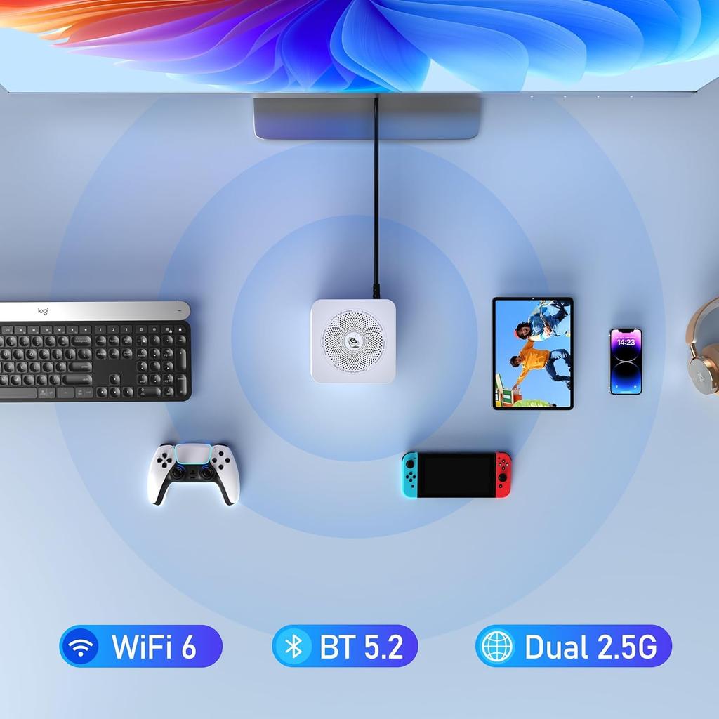 Beelink ME Mini Mini Pearl NAS Up To 24TB Intel N150 12GB DDR5 64GB eMMC 2TB Quiet 33dB Dual HDMI USB Windows Linux Ideal for Home Software and Data