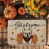 VIKAMA Autumn Door Mat for Dachshunds Welcome Mat for Kitchen Entry Floor Rug Thanksgiving Kitchen Floor Mat Home Decoration