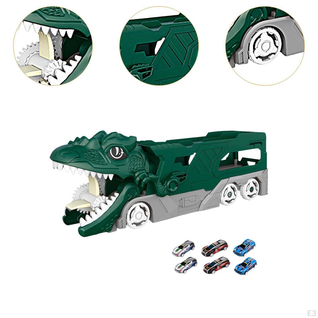 Dinossauro Hauler Track Toy Educacional para Meninos, Engraçado Transforma-se em Dino Idades 3 Anos