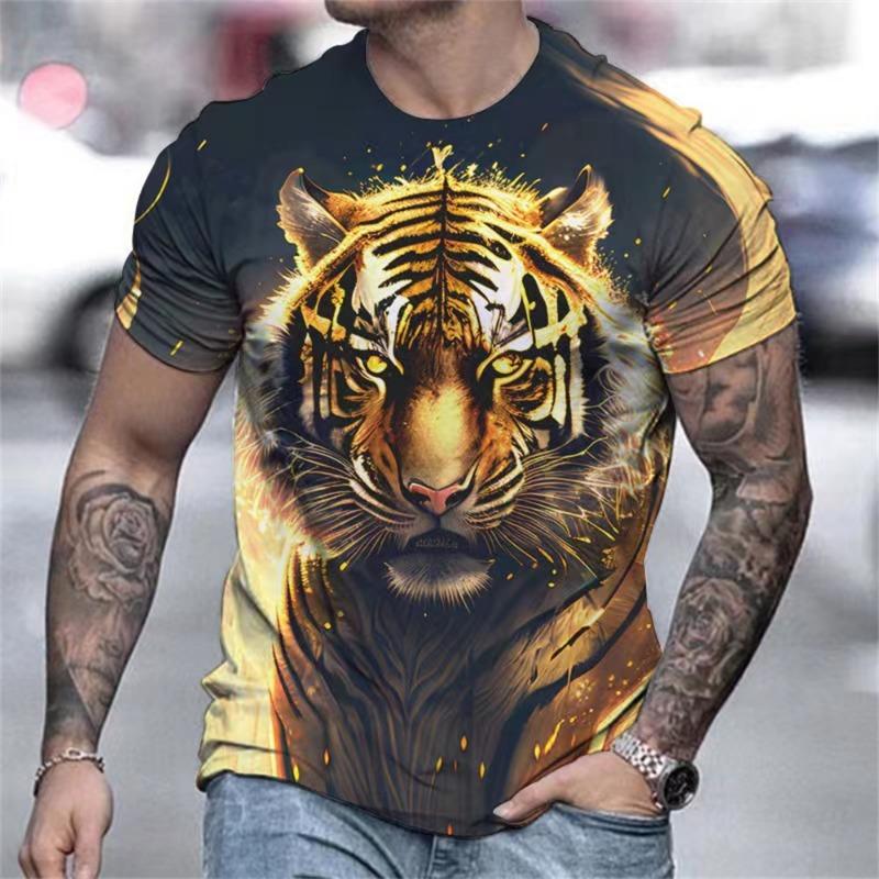 Chinese Lion Dance Lucky Pattern T Shirt For Men Women New Year 3D Printed Tees Casual O-Neck Tops Short Sleeve Loose T-Shirts