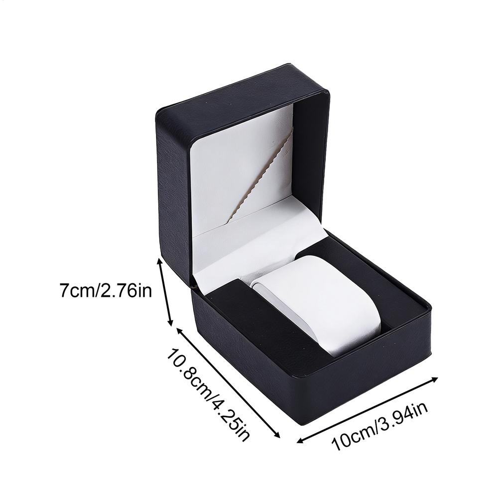 Black Single Watch Gift Box with Pillow PU Leather Wristwatch Display Case Organizer for Men