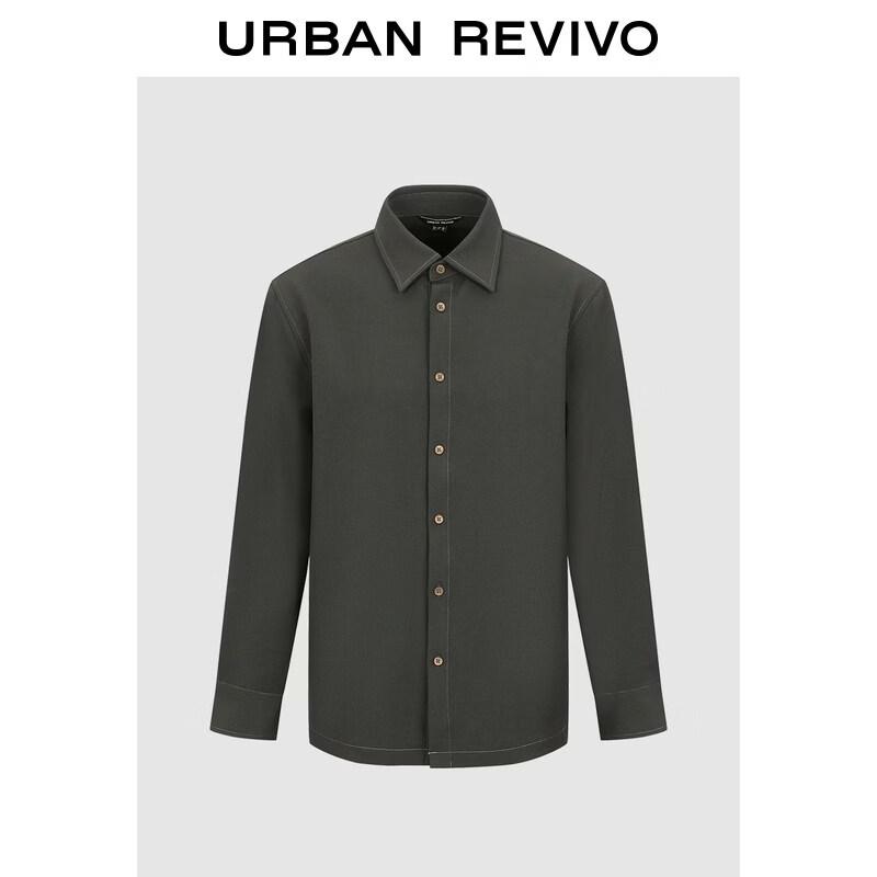 

UR Men s Fashion Lapel Loose Button-Down Shirt XL