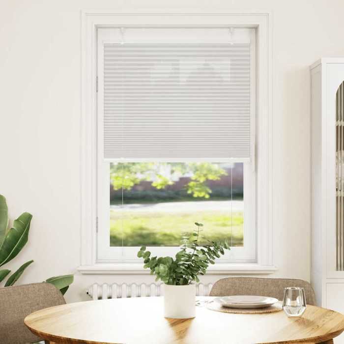VidaXL Store plissé gris clair 75x100 cm largeur du tissu 74,4 cm, store plissé de fenêtre, store accordéon, store plissé de 4015325