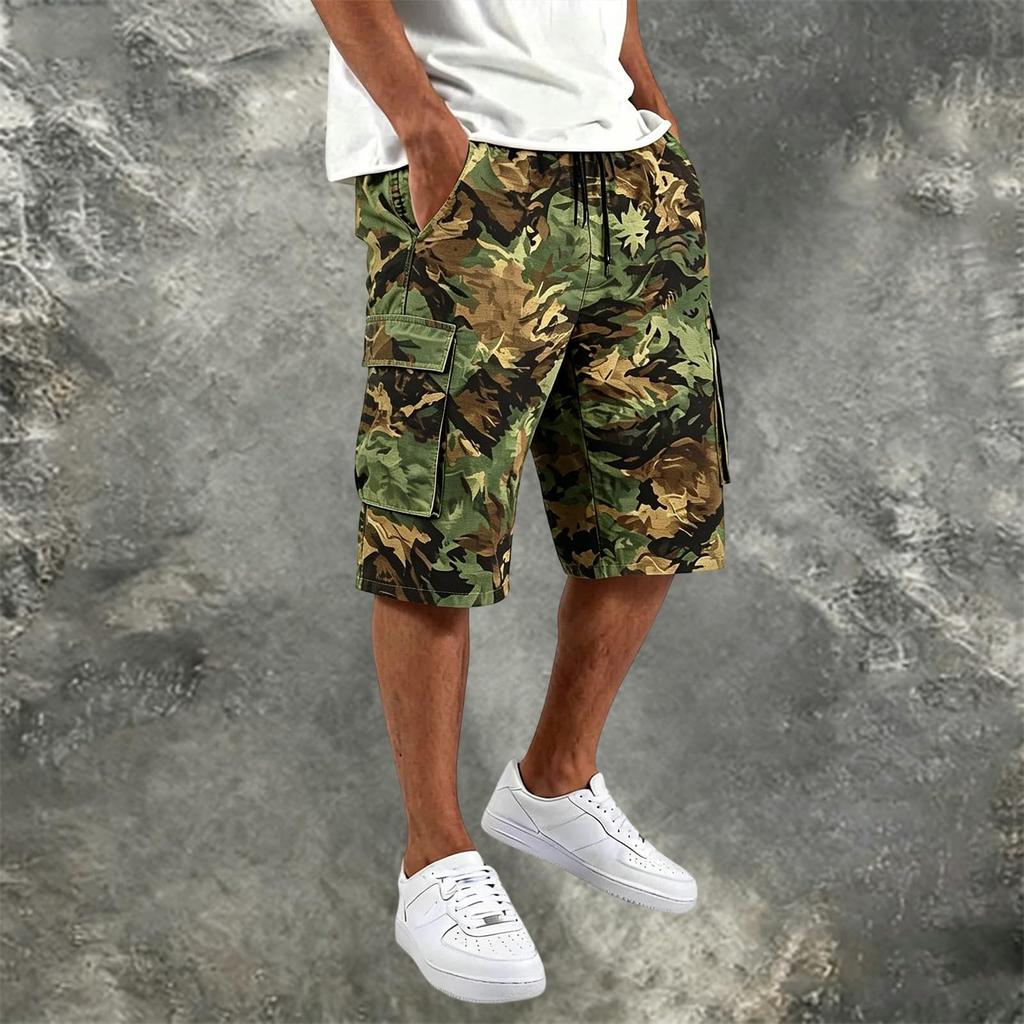 Pantaloncini Cargo Estivi da Uomo Vestibilità Larga Multitasche Leggeri Pantaloncini da Trekking per Sport all'Aperto Uso Quotidiano Casual