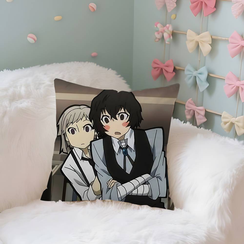Anime BBungo StrayDogsS Cute Case Plush Fabric Soft Pillowcase Double Sided Print Cushion Cover Household Gifts