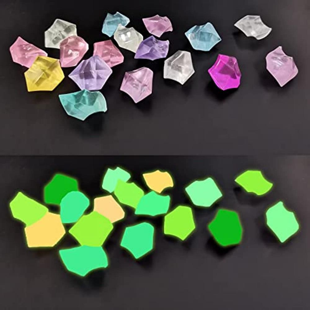 150 Stück künstliche Eissteine, Acryl-Vasenfüller, leuchtende Steine, 16 x 22 mm klare Acryl-Eissteine, künstliche zerstoßene Eissteine, klare Edelsteine, Marmor