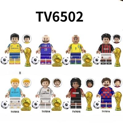 TV6502 World Football Stars Building Blocks Minifigures Set Soccer Players Assemble Bricks Action Figures Model Toys Birthday Gift