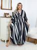 Plus Size Women Kaftan House Robe Bohemian Printing V Neck Homewear Beach Wear Bathing Suit Cover Up