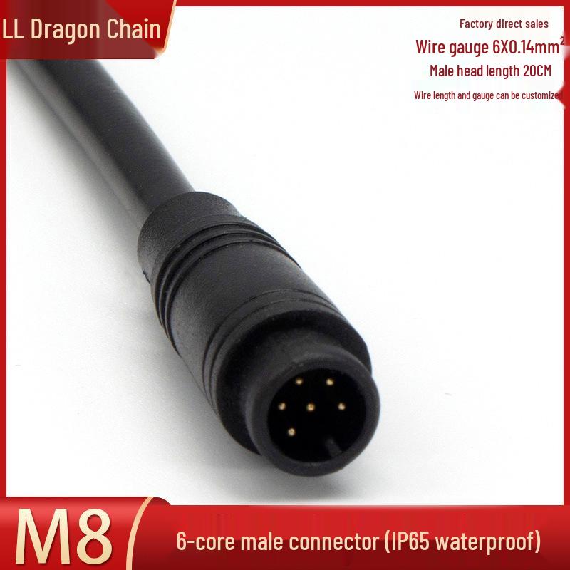 Waterproof M8 Aviation Plug with Cable: 2-6 Pin Male & Female Connector