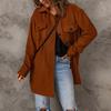 Women S Casual Solid Color Long Sleeve Lapel Single Breasted Coat