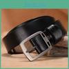 Premium Twolayer Leather Belt For Men With Alloy Pin Buckle And Modern Square Pattern For Work And Leisure