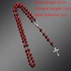 New Fashion Handmade Round Glass Bead Catholic Rosary Quality Bead Cross Necklace Beads Cross Religious Pendants Necklace