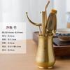 Brass Tea Ceremony Six Tools Set - Tongs Scoop Needle Brush Fork Holder Gongfu Making