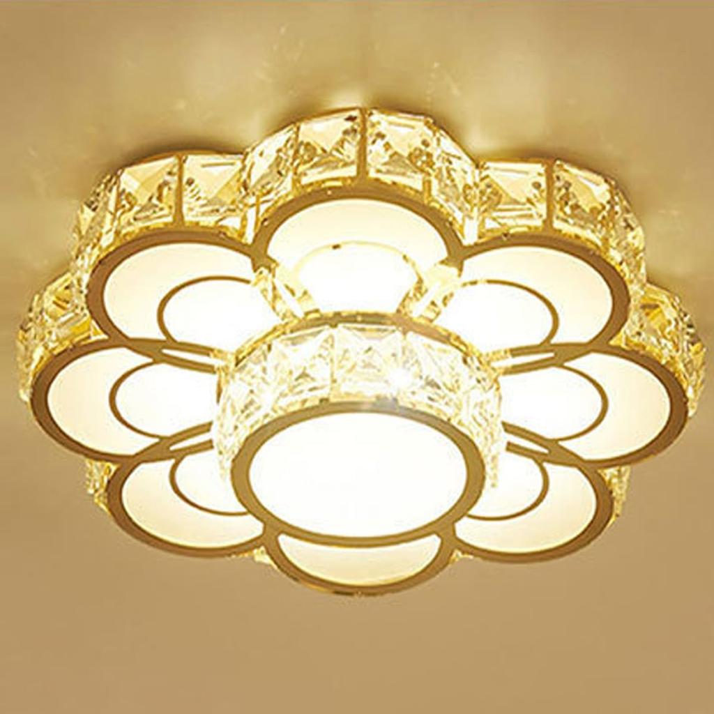 Modern Crystal Flower LED Ceiling Light - Decorative Lighting for Hallway, Corridor & Indoor Spaces