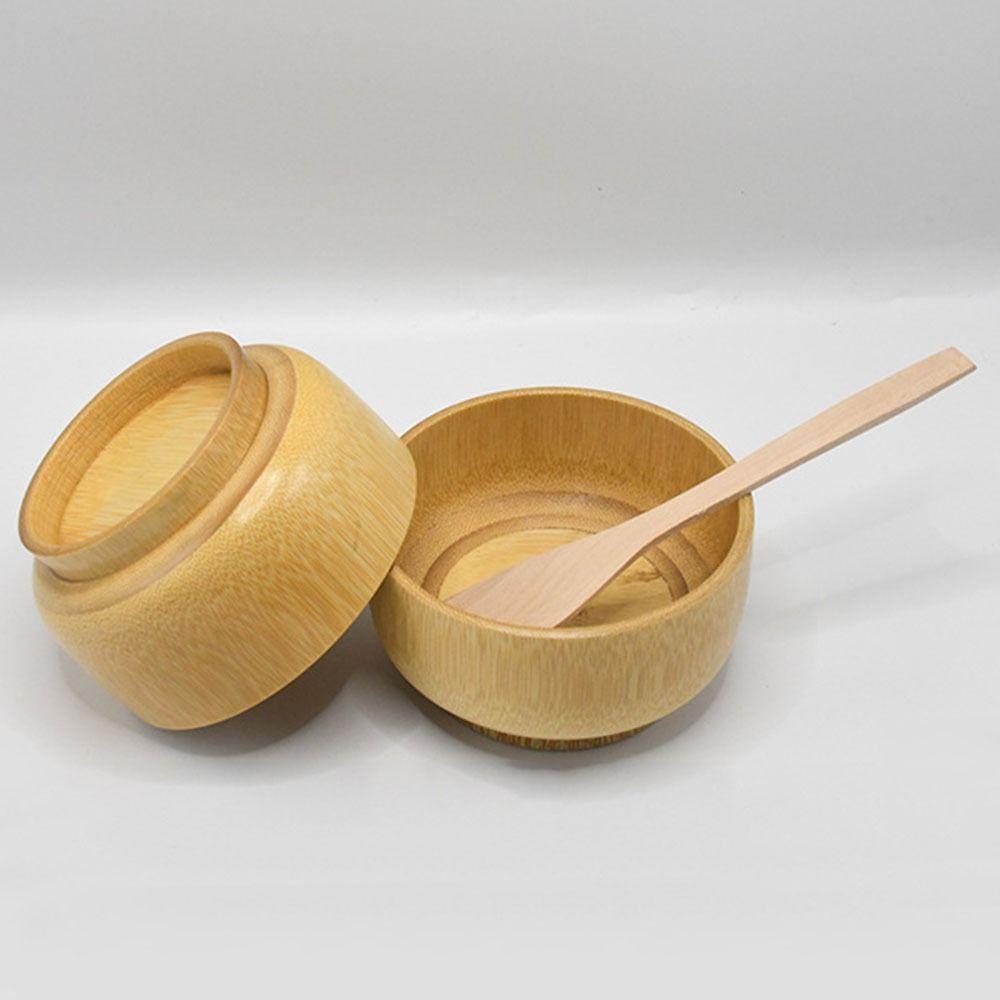 4pcs/set Portable Mask Brush Bowl Set Natural Bamboo Diy Facial Tools  For Skin Care