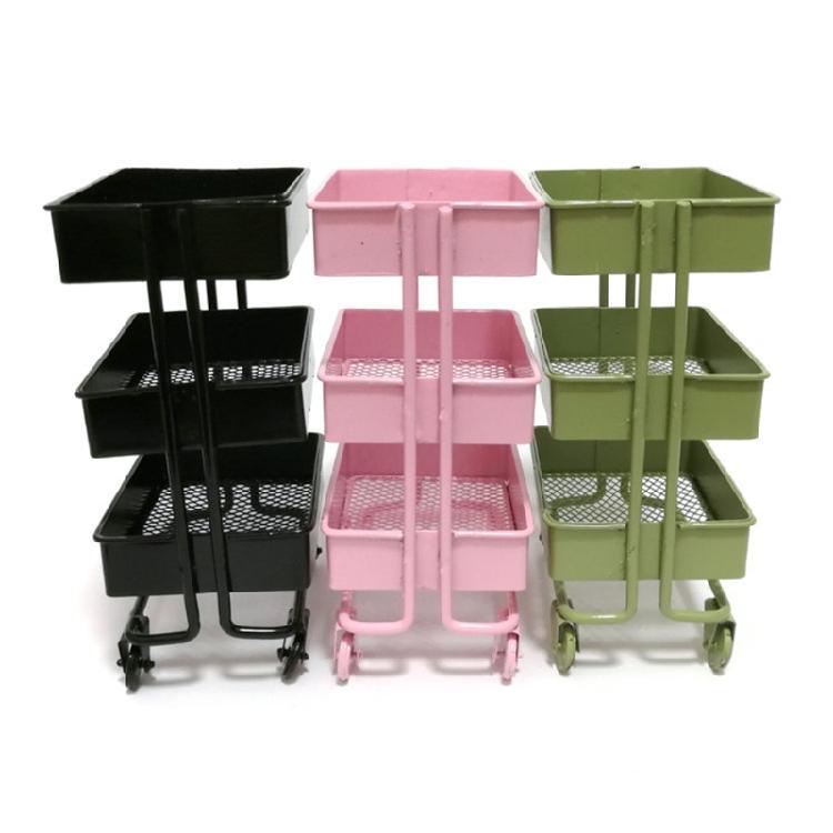 1:12 Dollhouse Mini Storage Cart Dolls Kitchen Bedroom Furniture Books Organizer