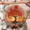 2D Metal Wind Chime with Red Tree Pattern & Mirror Reflection – Natural Bird Deterrent for Outdoor Decor, Garden