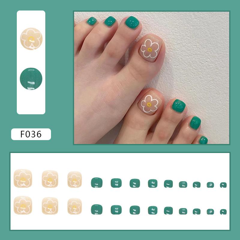 Wearable toenail patch 24 pieces, boxed disassembly, no grinding, fresh green toenail patch