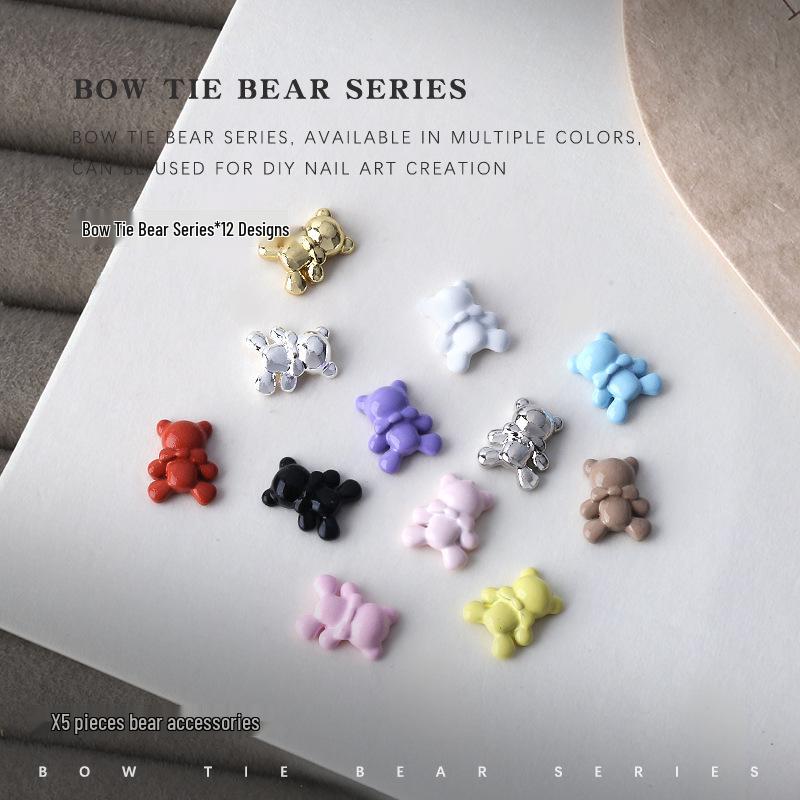 

3D Bear Bow Tie Alloy Nail Art Rhinestones (5 Pieces)
