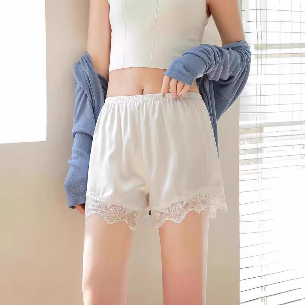 Lace Anti-Exposure Three-Quarter Summer Pajama Shorts for Women