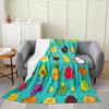 Verse Vruchten Plaid Druif Sinaasappel Aardbei Patroon Flanellen Deken Zacht Lichtgewicht voor Bed Bank Sofa King Queen Maat