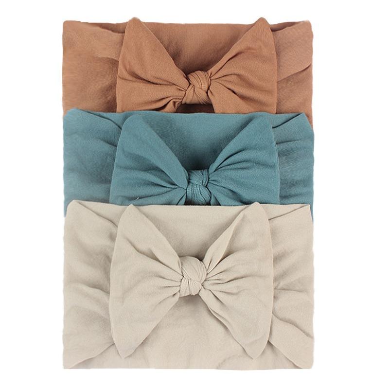 3PCS Nylon Bow Elastic Strap Headgear, Simple and Fashionable Decoration Baby Headband Accessories