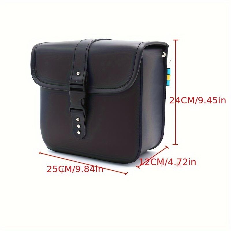 1 Pair of Waterproof PU Leather Motorcycle Saddlebags Detachable Strap Side Storage Toolkit & Tail Luggage