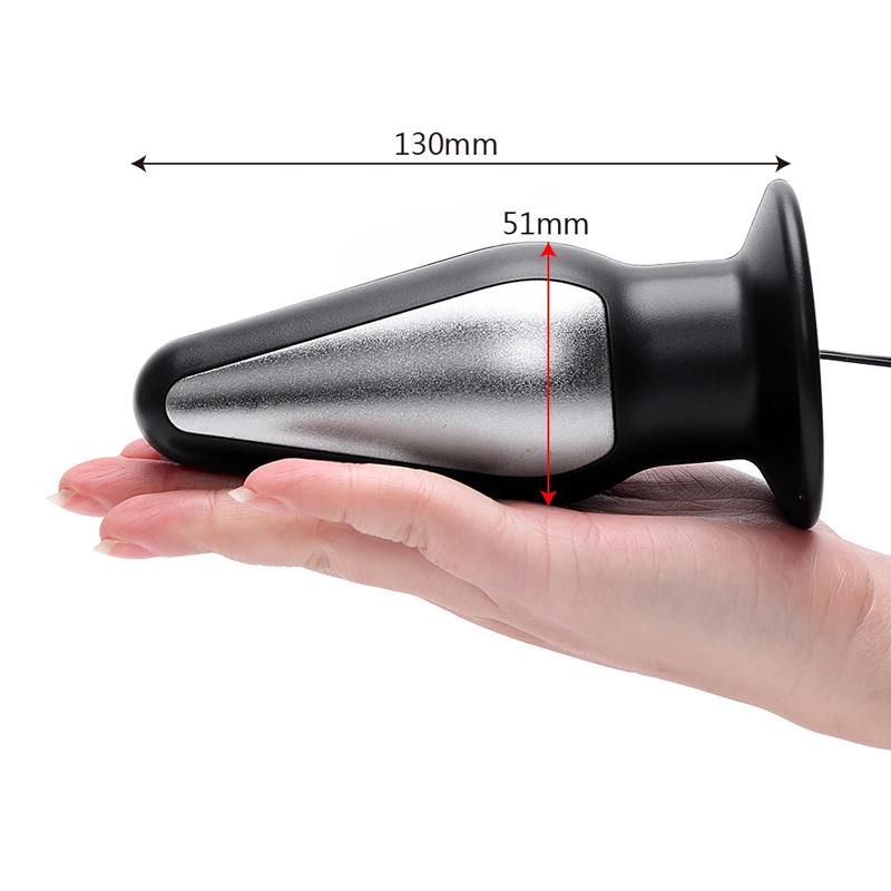 Anal Plug 51mm Electric Shock Stimulator Dilator For Men Women Dildo Vaginal Ball Couples Adult Toys